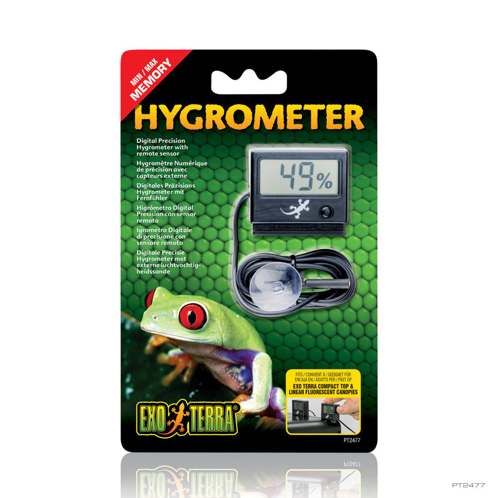 Exo Terra Digital Thermo-Hygrometer PT2470 - Reptile Terrarium Thermometer & Hygrometer Combometer