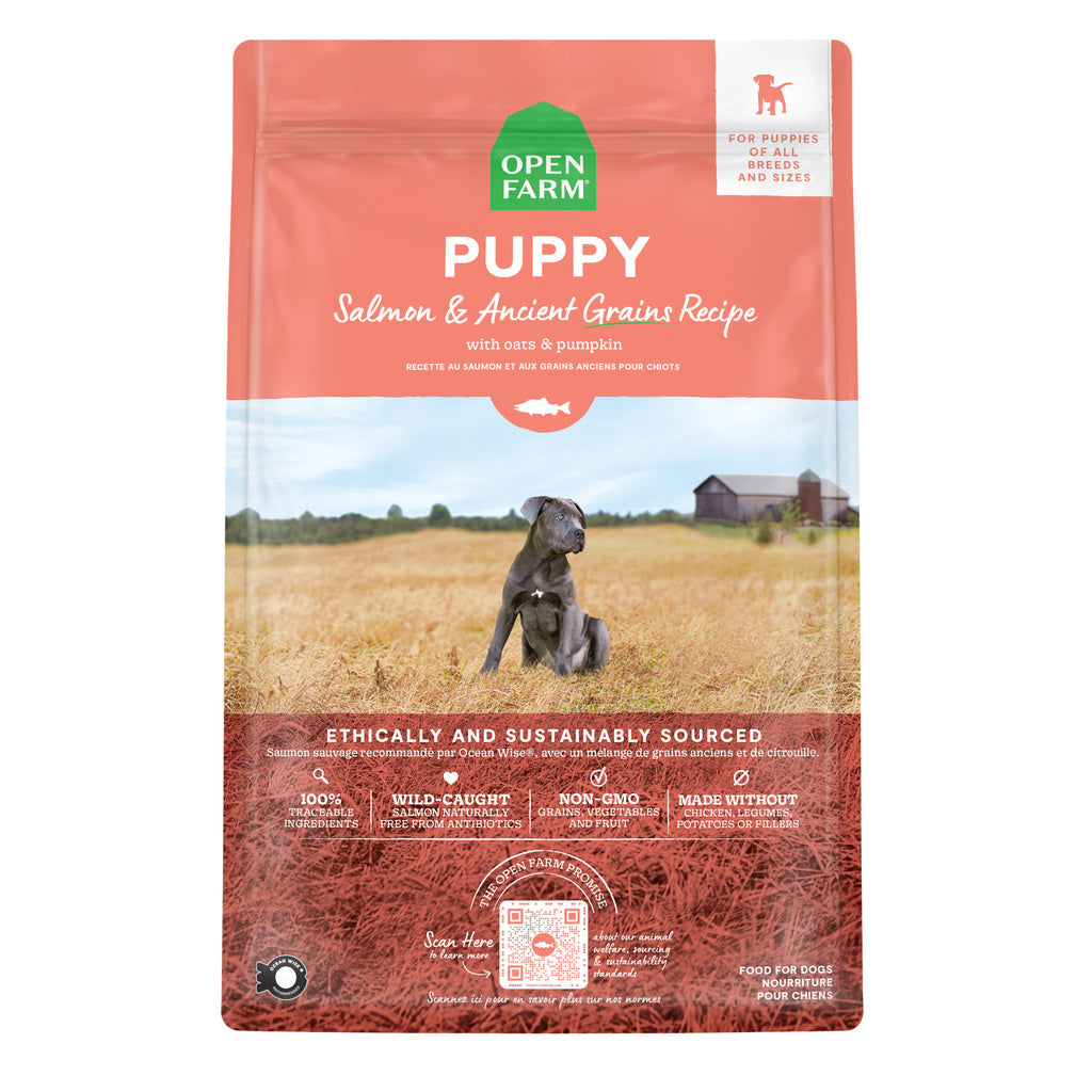 Open Farm Puppy Salmon & Ancient Grains Recipe Dry Dog Food, 4 lb Bag