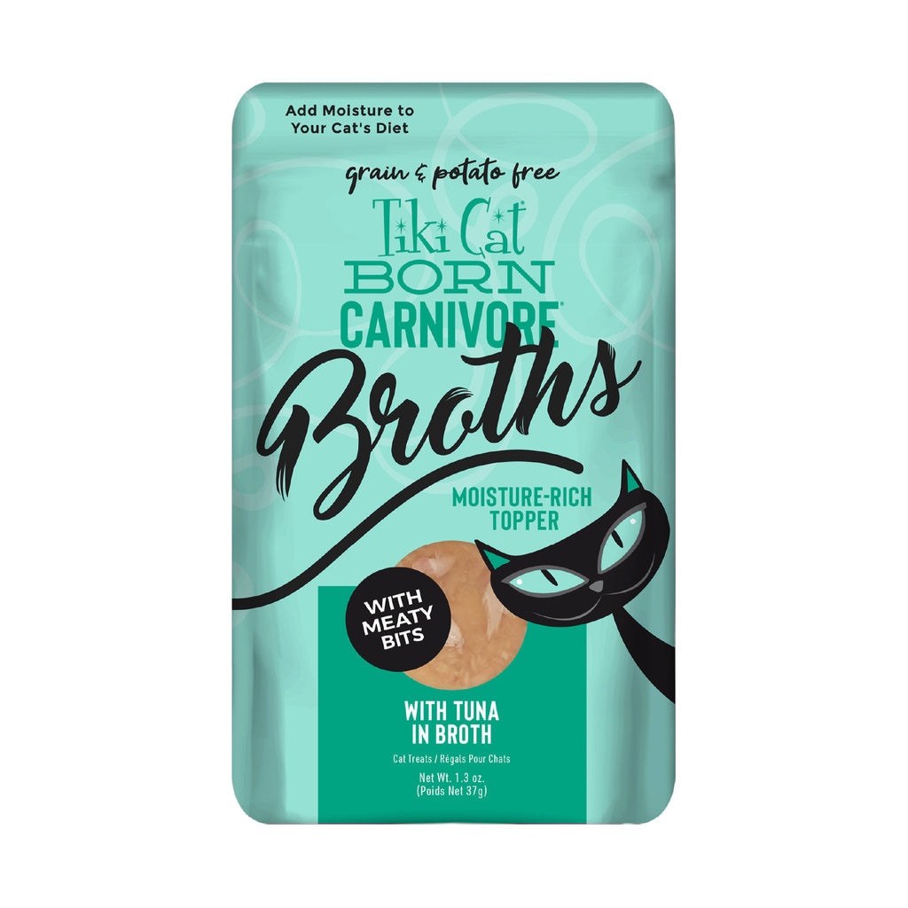 Tiki Cat Born Carnivore Broths Tuna Wet Cat Food Topper, 1.3oz Pouch