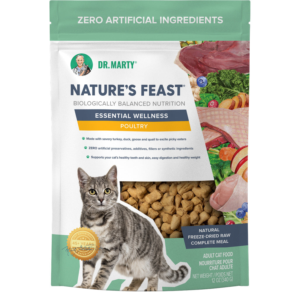 Dr. Marty Nature's Feast Essential Wellness Poultry Freeze-Dried Raw Cat Food 12 oz