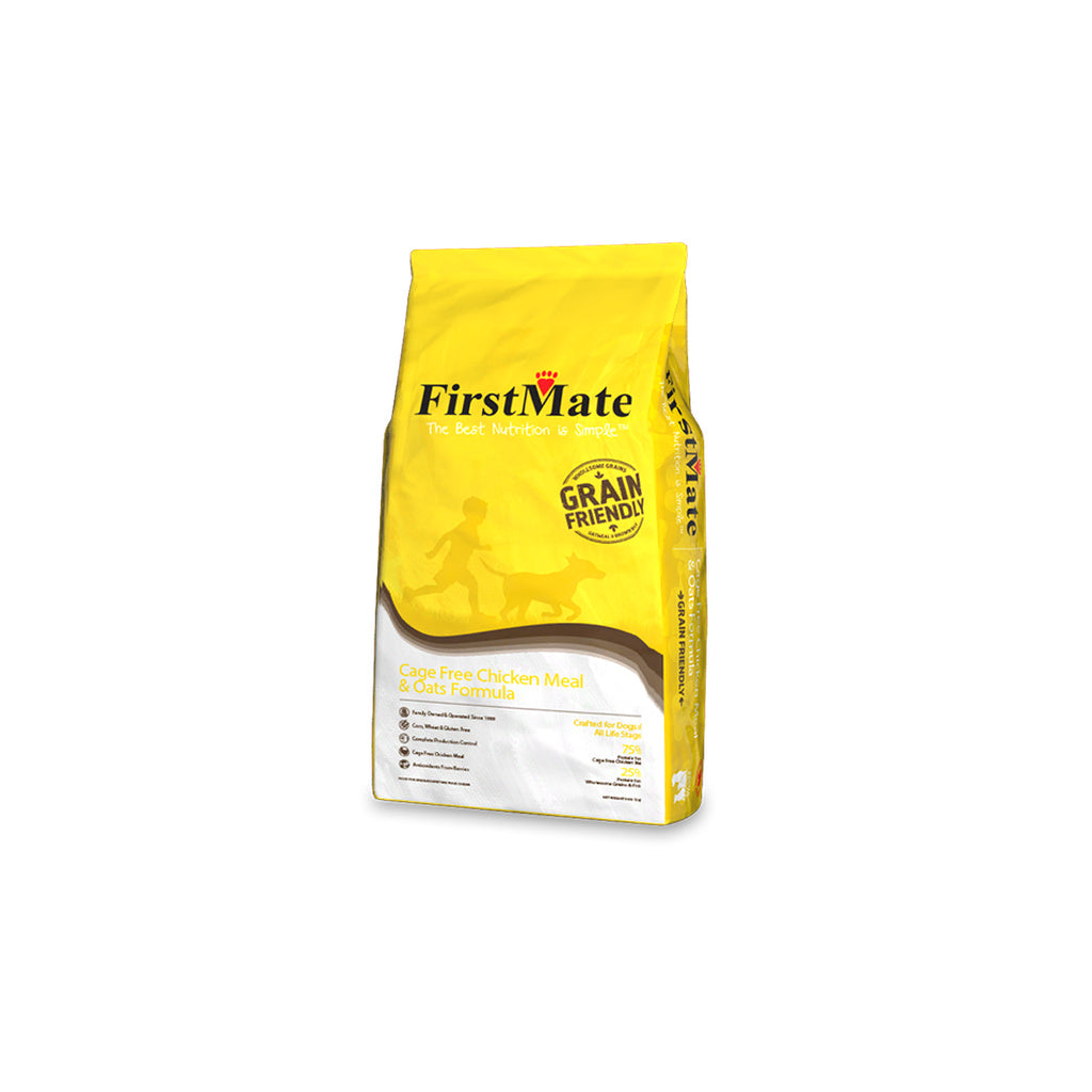 FirstMate Cage-Free Chicken Meal & Oats Formula Dog Food, Grain Friendly, 5 lb