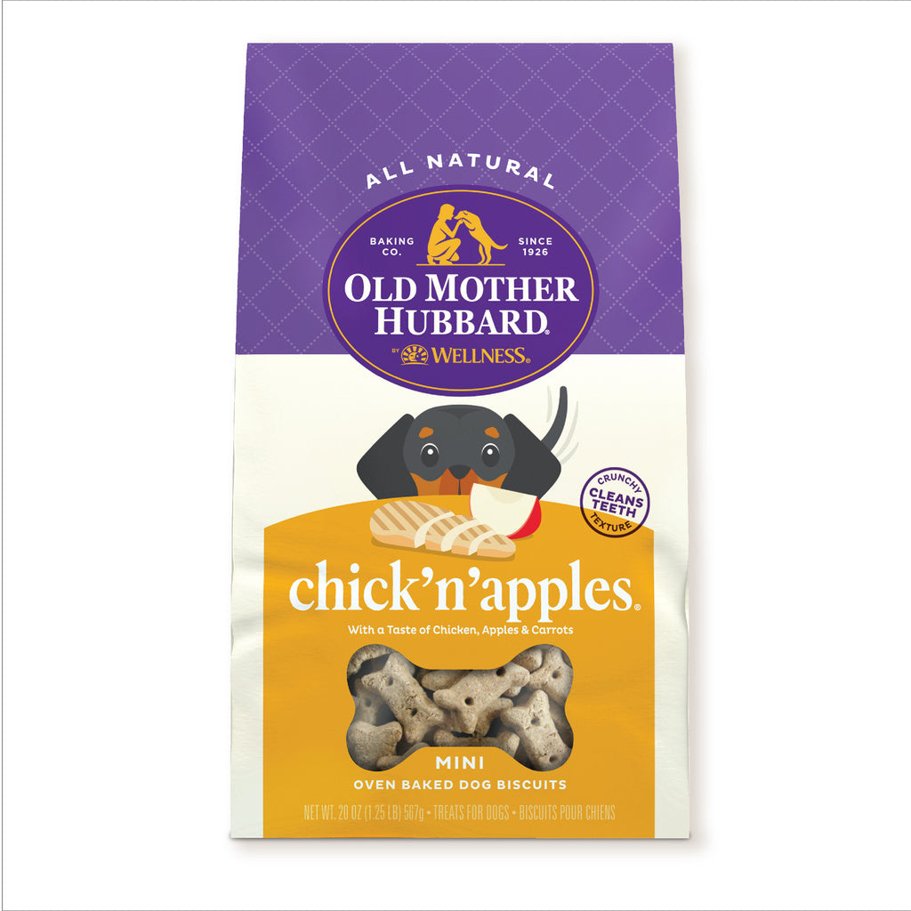 Old Mother Hubbard Chick'N'Apples Mini Dog Treats, Natural Crunchy Biscuits, 20 oz Bag