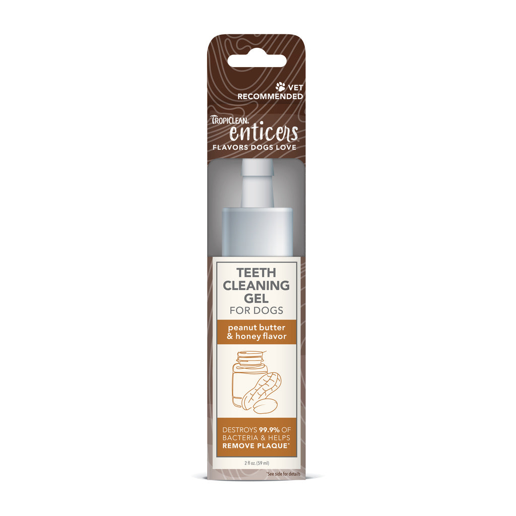TropiClean Enticers Teeth Cleaning Gel for Dogs - Peanut Butter & Honey Flavor - 2oz