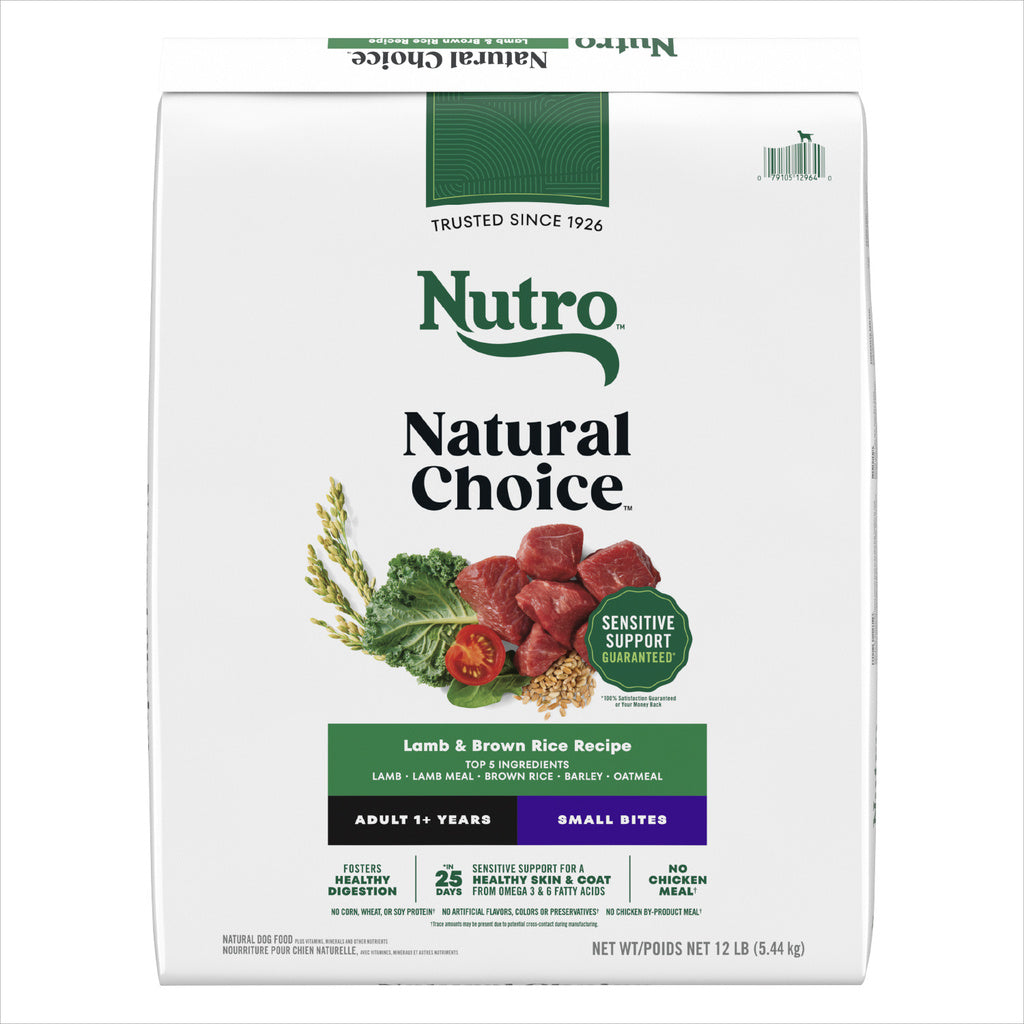 Nutro Natural Choice Small Bites Adult Lamb & Brown Rice Dry Dog Food, 12 lb