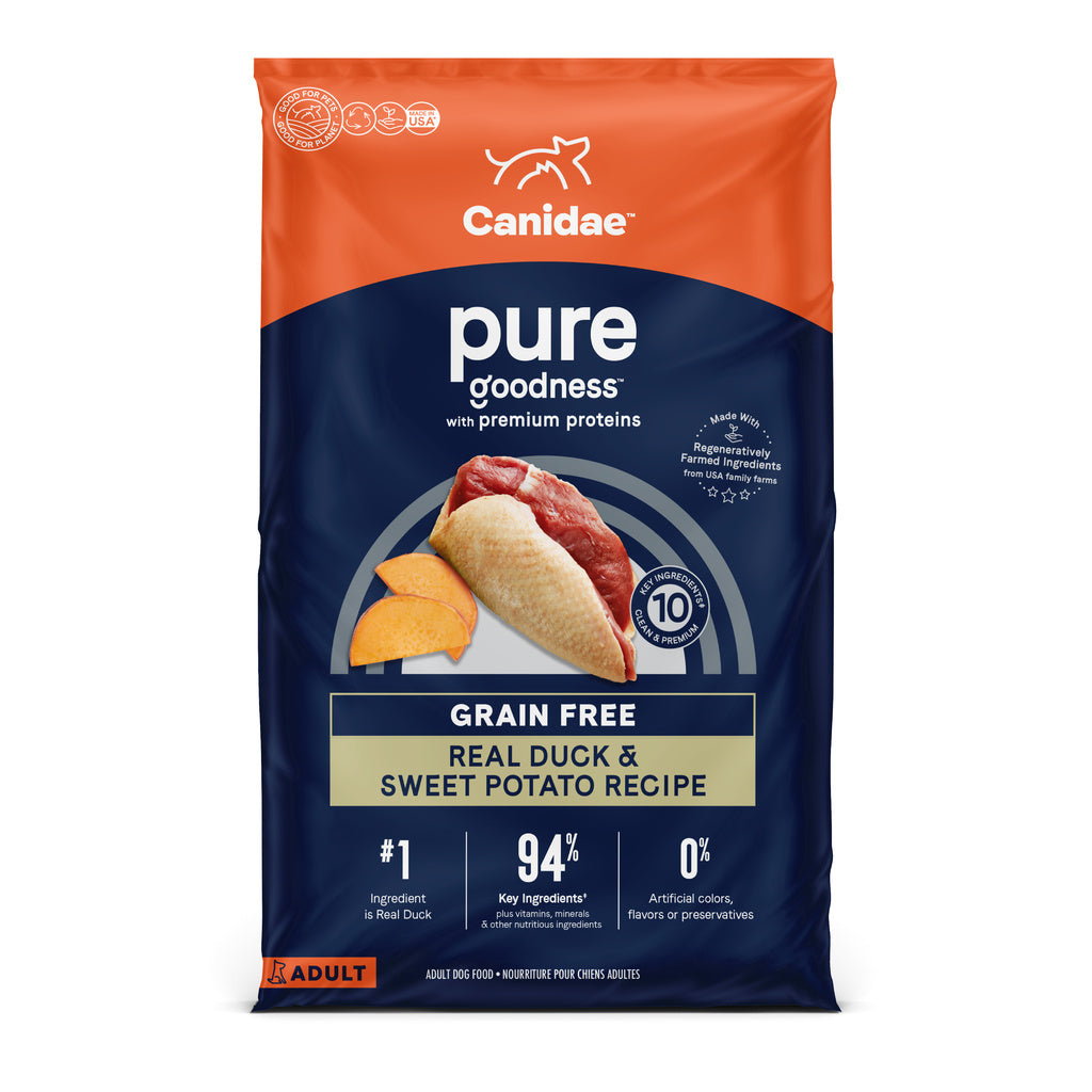 Canidae PURE Grain-Free Duck & Sweet Potato Recipe Dry Dog Food, 22-24 lb
