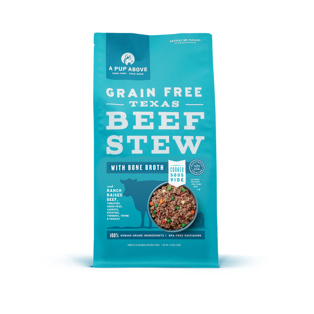 A Pup Above Texas Beef Stew Gently Cooked Frozen Dog Food, 7 lb Bag