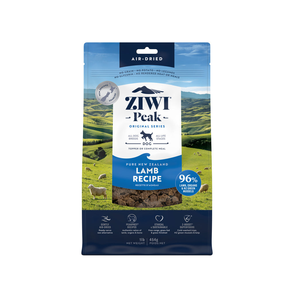 Ziwi Peak Air-Dried Lamb Dog Food - Grain-Free, 16 oz (1 lb) - Single Protein Recipe