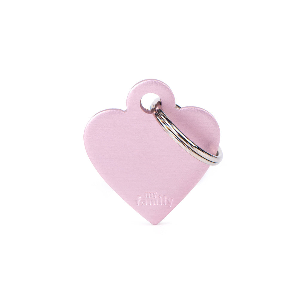 MyFamily Basic Small Aluminum Pink Heart Pet ID Tag