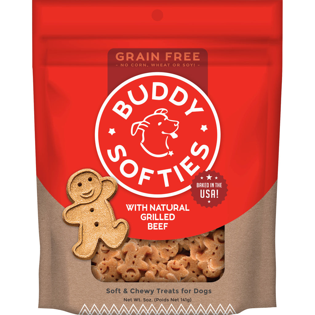 Buddy Biscuits Grain-Free Soft & Chewy Dog Treats - Grilled Beef Flavor, 5 oz
