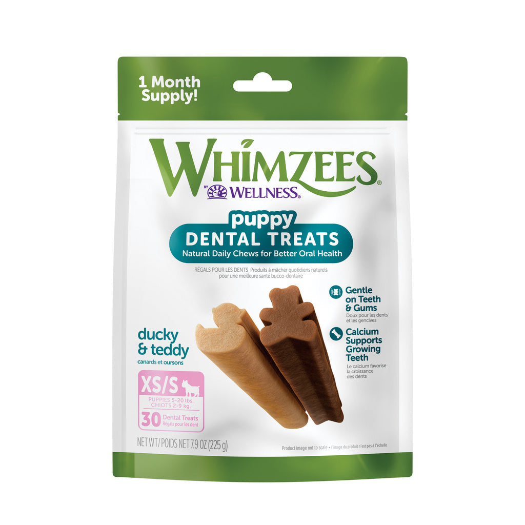 Whimzees Puppy Dental Chews XS/S - Natural Puppy Treats for Dental Care, 7.9oz (30 Count)
