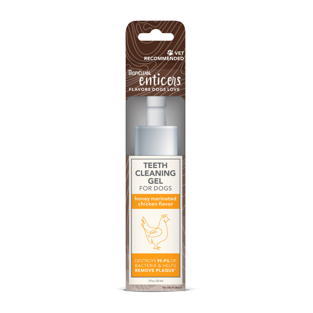 TropiClean Enticers Dog Teeth Cleaning Gel - Honey Chicken Flavor, 2 oz