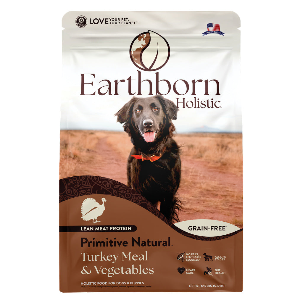 Earthborn Holistic Primitive Natural Turkey & Vegetable Grain-Free Dry Dog Food, 12.5 lb Bag