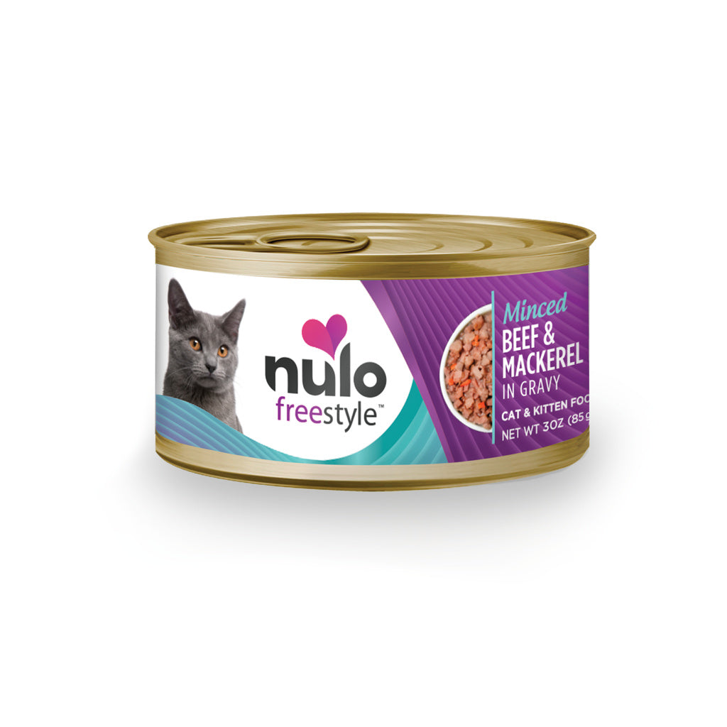 Nulo Adult & Kitten Grain Free Canned Wet Cat Food (Beef & Mackerel Recipe, 3 Oz, Case of 24)