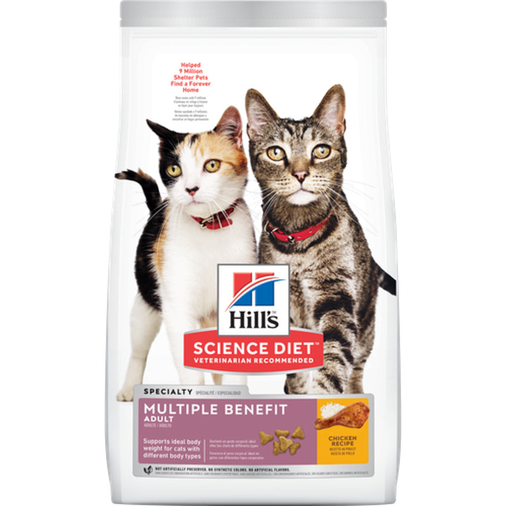 Hill's Science Diet Adult Multiple Benefit Chicken Recipe Dry Cat Food, 7 lb Bag