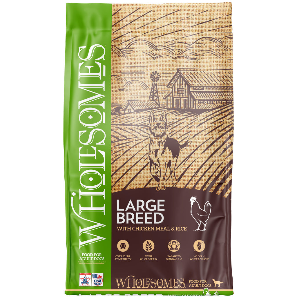 Wholesomes Large Breed Chicken Meal & Rice Dry Dog Food, 40 lb