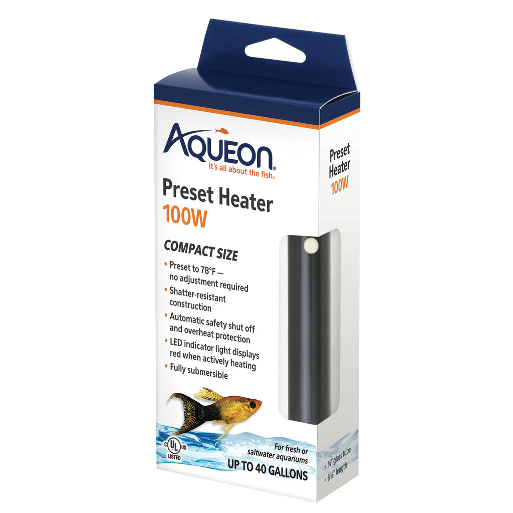 Aqueon Preset Aquarium Heater - 100 Watt (Aquariums up to 30 Gallons)