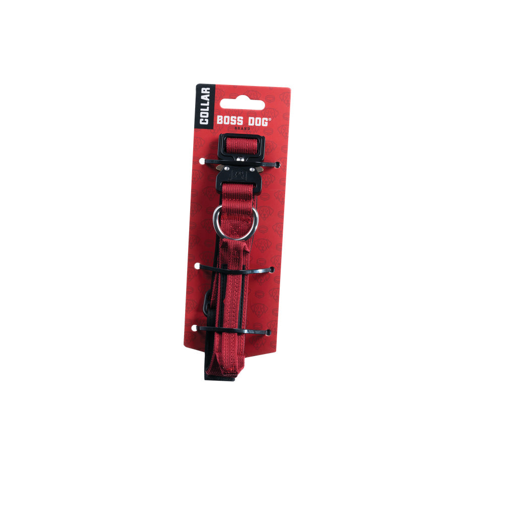 Boss Dog Tactical Dog Collar - Adjustable, Red, Size Small (13-16 in)