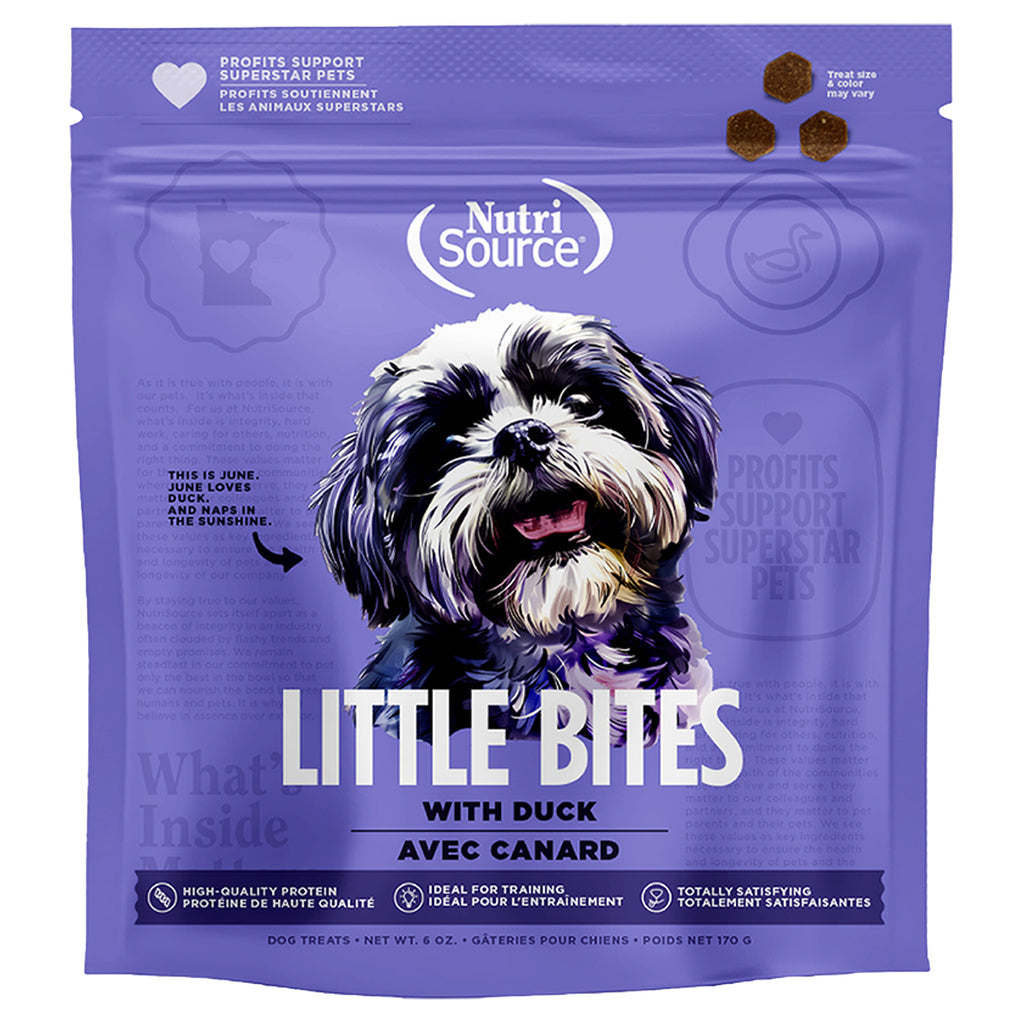 NutriSource Little Bites Duck Dog Treats - 6 oz Bag - Training & Rewards