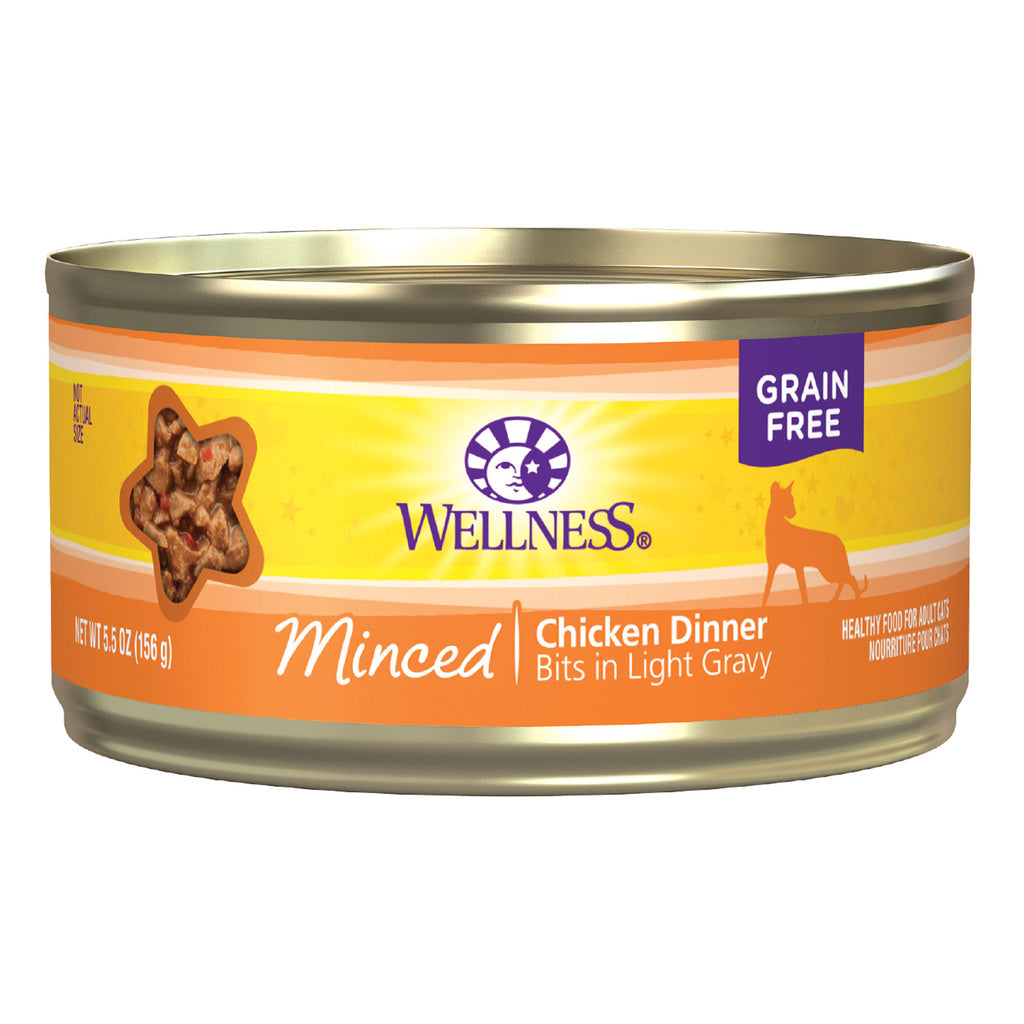 Wellness Complete Health Minced Chicken Dinner Grain-Free Wet Cat Food, 5.5 oz Can