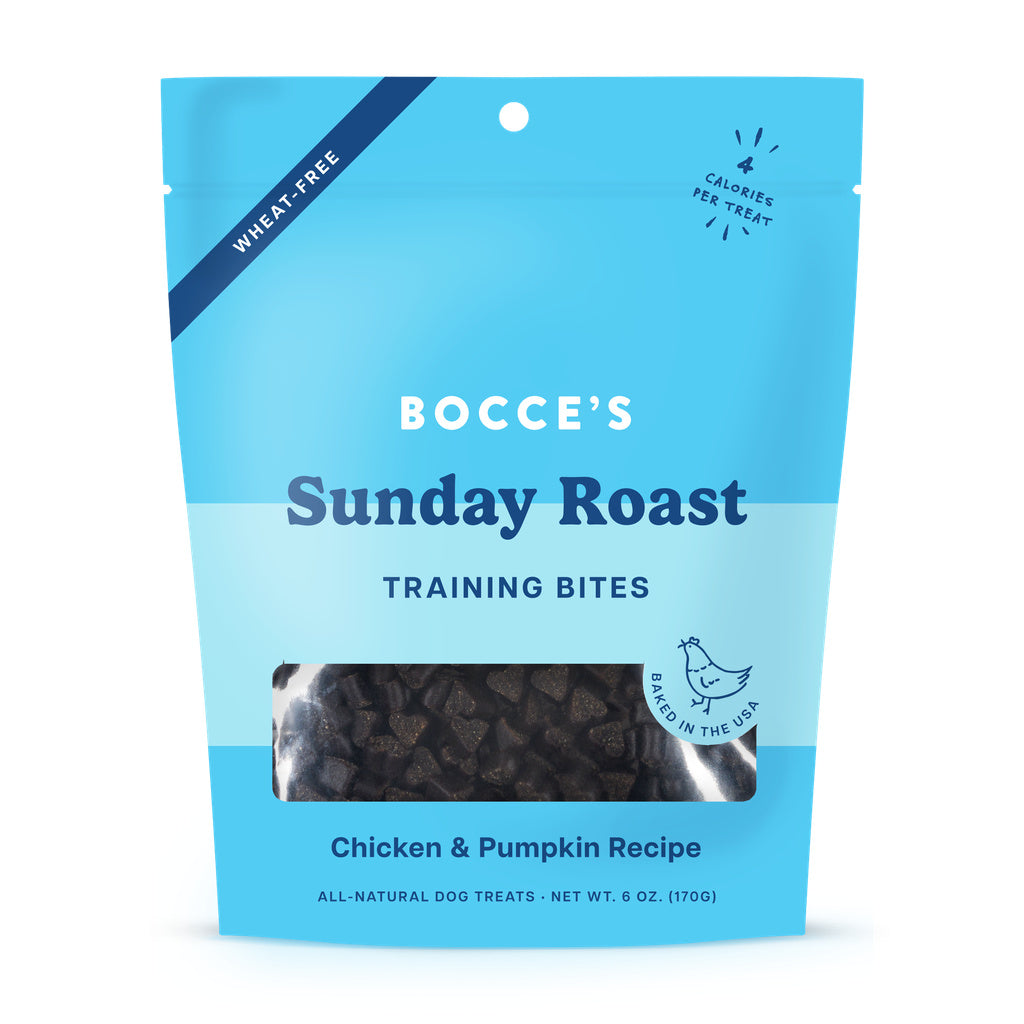 Bocce's Bakery Sunday Roast Training Bites - Chicken & Pumpkin, 6 oz Dog Treats