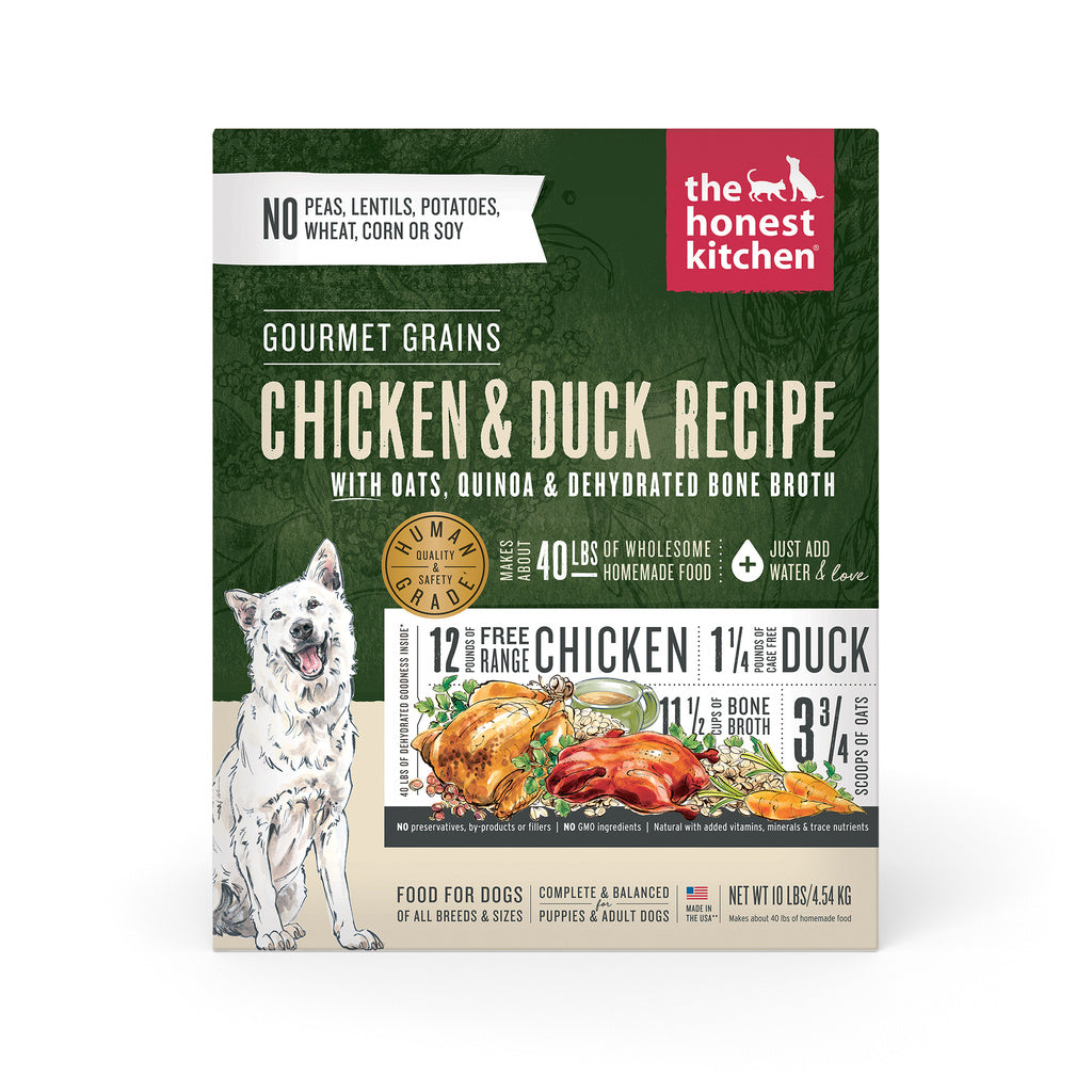 The Honest Kitchen Gourmet Grains Chicken & Duck Recipe Dehydrated Dog Food, 10 lb Box