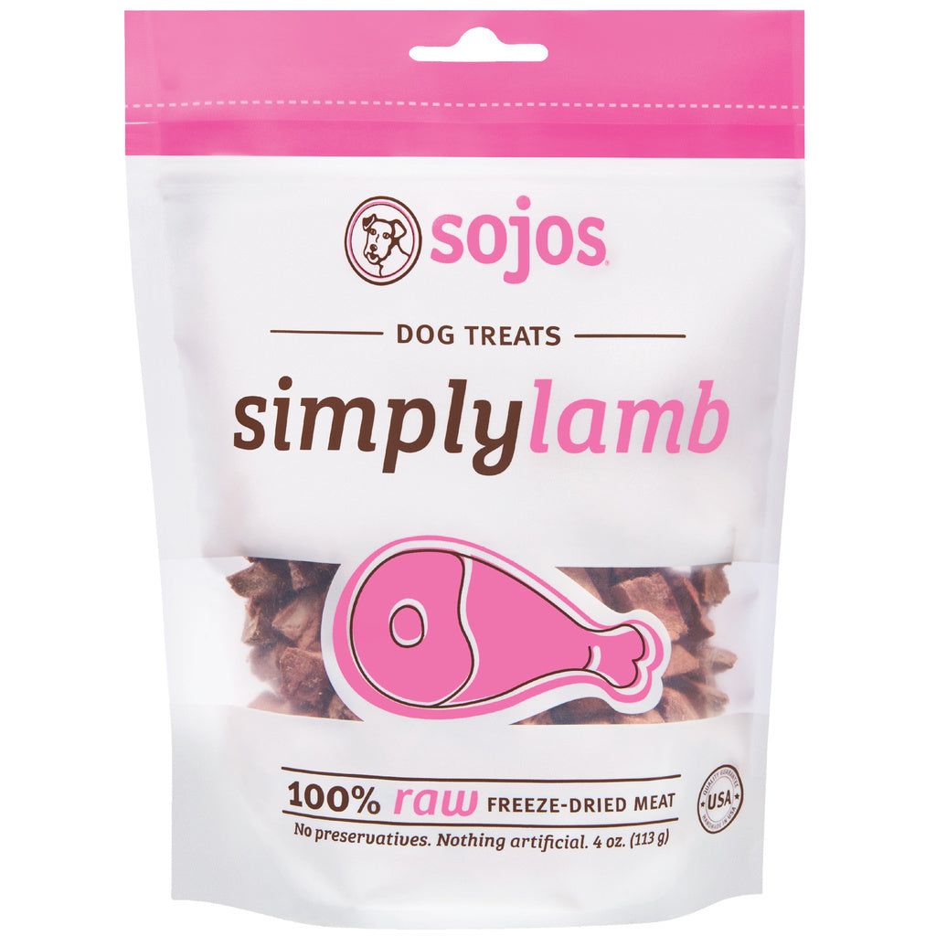Sojo's Simply Lamb Freeze-Dried Dog Treats - Natural Raw Meat Snack, 4 oz