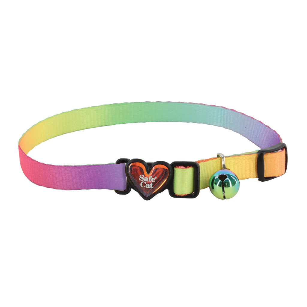 Coastal SafeCat Fashion Breakaway Collar - Pastel Rainbow, Adjustable 8-12"