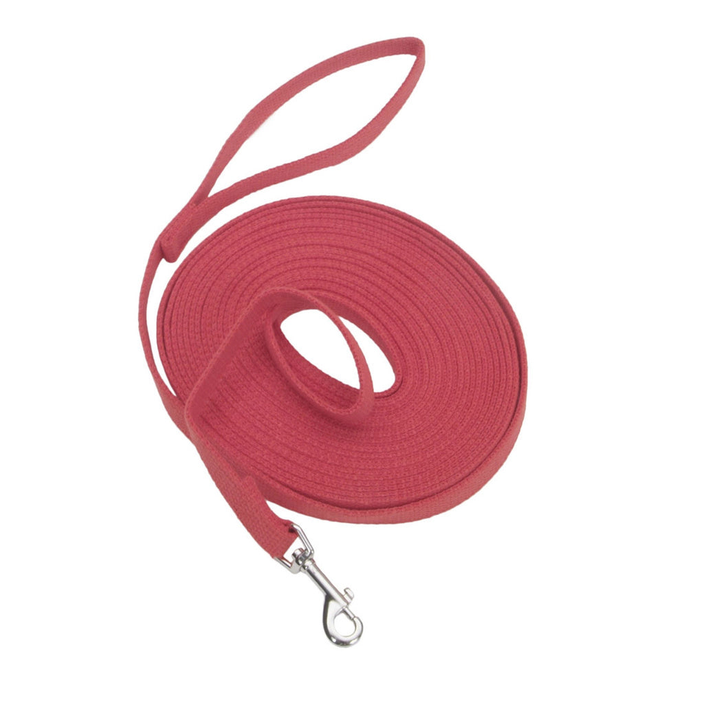 Coastal Pet Train Right Cotton Web Dog Training Leash - Red - 5/8" x 10'