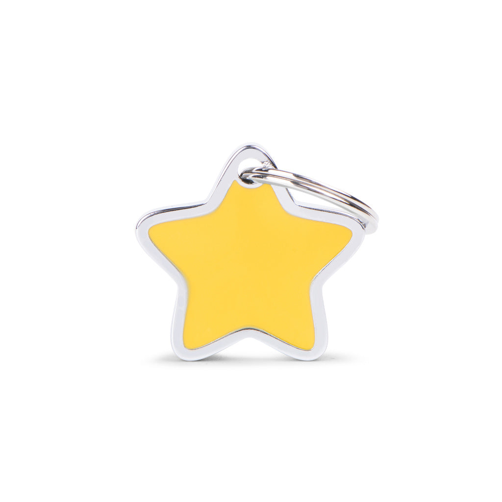 My Family Charms Yellow Star Pet ID Tag - Small Dog Tag