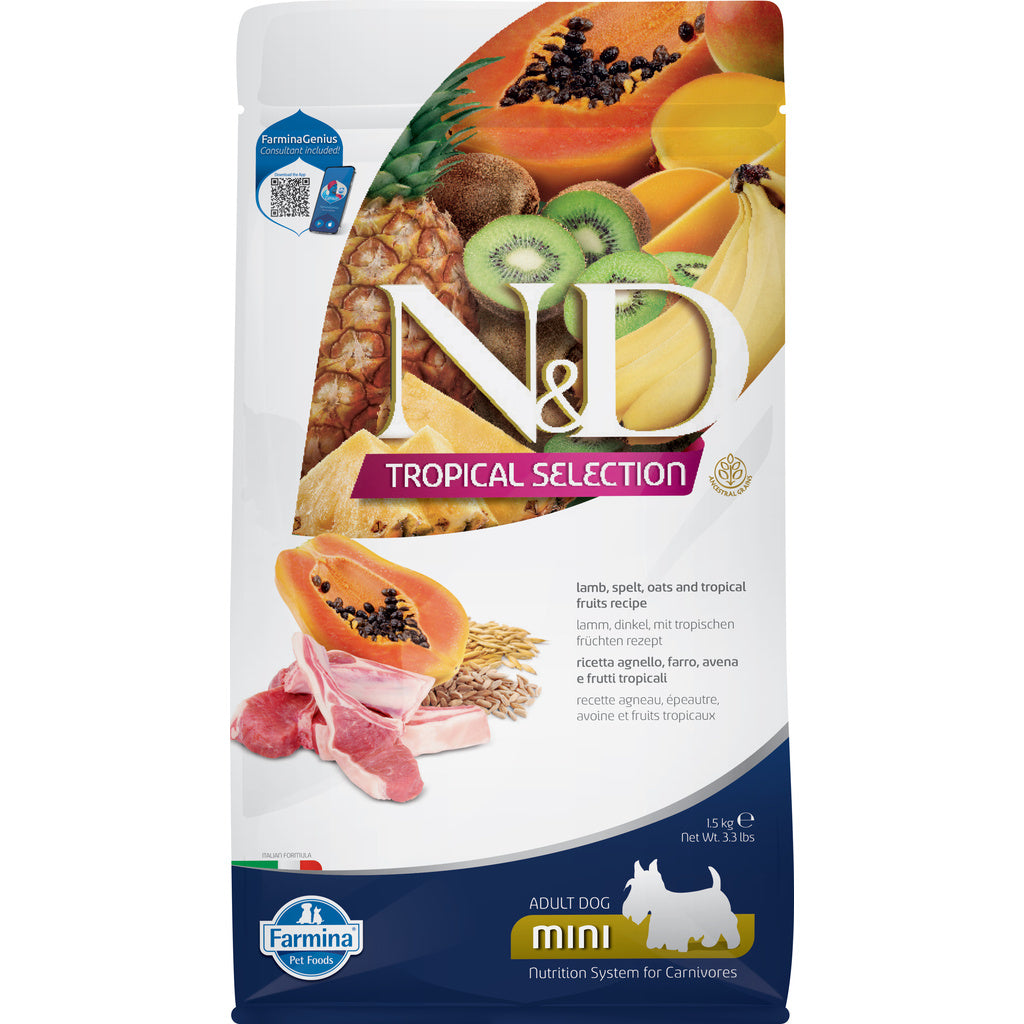 Farmina N&D Tropical Selection Lamb Adult Mini Breed Dry Dog Food - 11 lbs