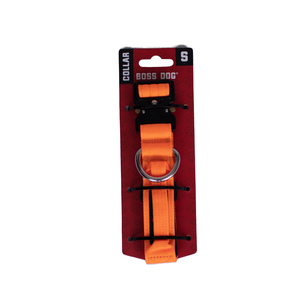 Boss Dog Tactical Dog Collar - Hunter Orange - Adjustable, Small (13-16")