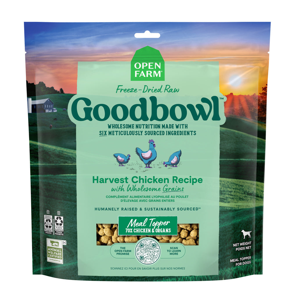 Open Farm Goodbowl Harvest Chicken & Grains Freeze Dried Raw Dog Food Topper, 46oz