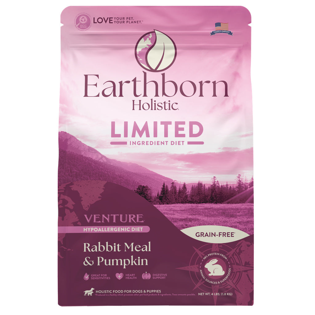 Earthborn Holistic Venture Rabbit & Pumpkin Grain-Free Limited Ingredient Diet Dry Dog Food (4 lb)