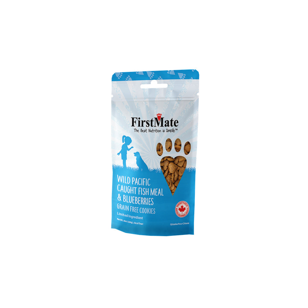 FirstMate Wild Pacific Fish & Blueberry Dog Treats - Grain-Free, 8 oz