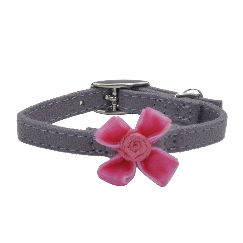 Li'l Pals Safety Kitten Collar with Bow, Pink & Grey Cat Collar