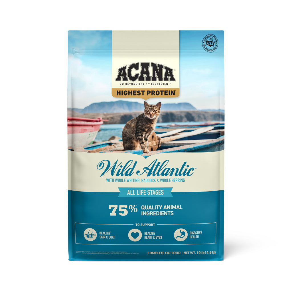 Acana Cat Grain Free Wild Atlantic Saltwater Fish with Freeze-Dried Liver Dry Food, 10 lb Bag