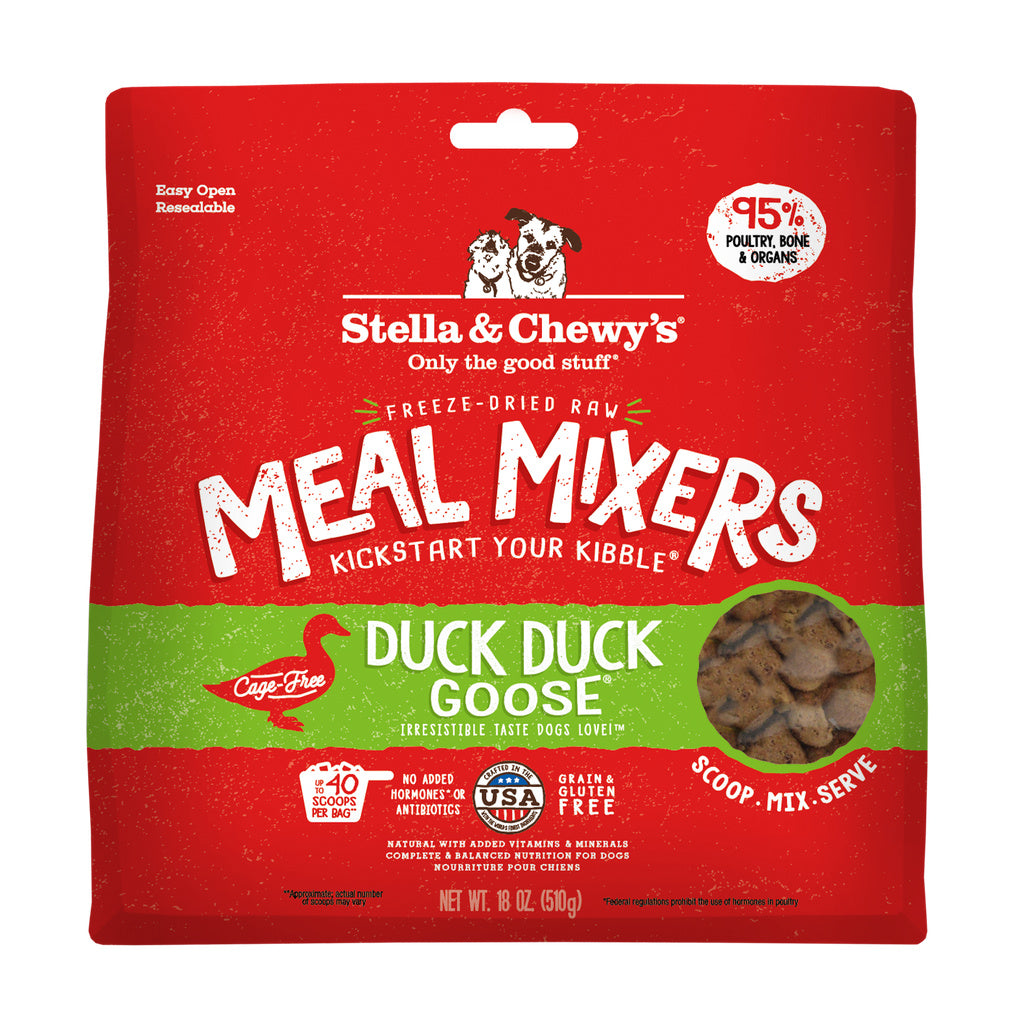 Stella & Chewy's Freeze-Dried Raw Duck Duck Goose Meal Mixers Dog Food Topper, 18 oz