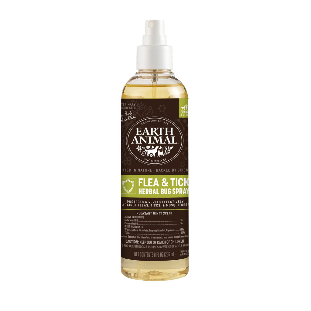 Earth Animal Organic/Natural Herbal Bug Spray for Dogs & People, Flea & Tick Repellent, 8 oz
