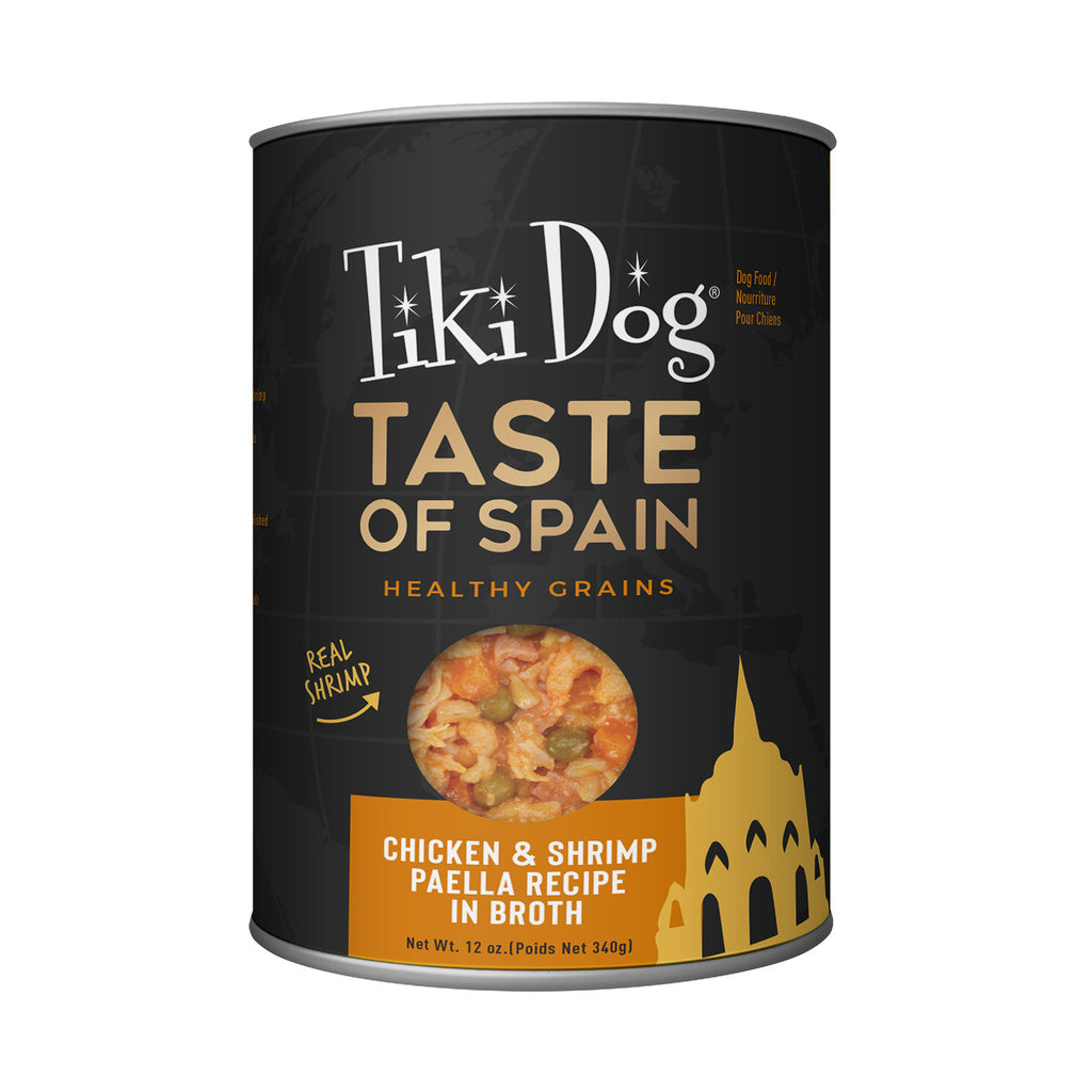 Tiki Dog Taste of the World Spanish Paella, Chicken & Shrimp, 12 oz Cans (8-Pack)