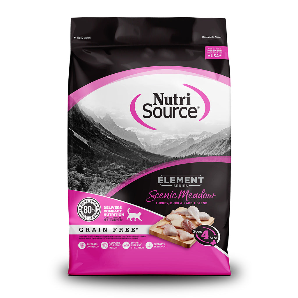 NutriSource Element Scenic Meadow Cat Food - Grain Free - Turkey, Duck & Rabbit - 11lb Bag