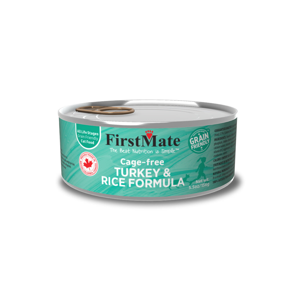 FirstMate Cat Food Grain Friendly Cage Free Turkey & Rice - 5.5 oz Can