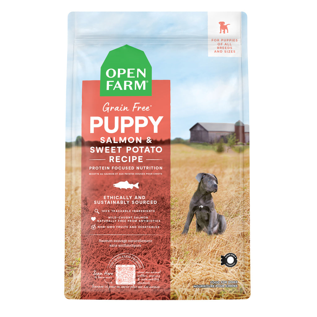 Open Farm Grain-Free Puppy Food, Salmon & Sweet Potato Recipe, Dry Dog Food, 4 lb Bag