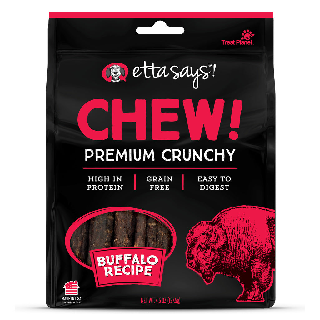 Etta Says! Chew! Premium Crunchy Buffalo Dog Treats, 4.5 oz