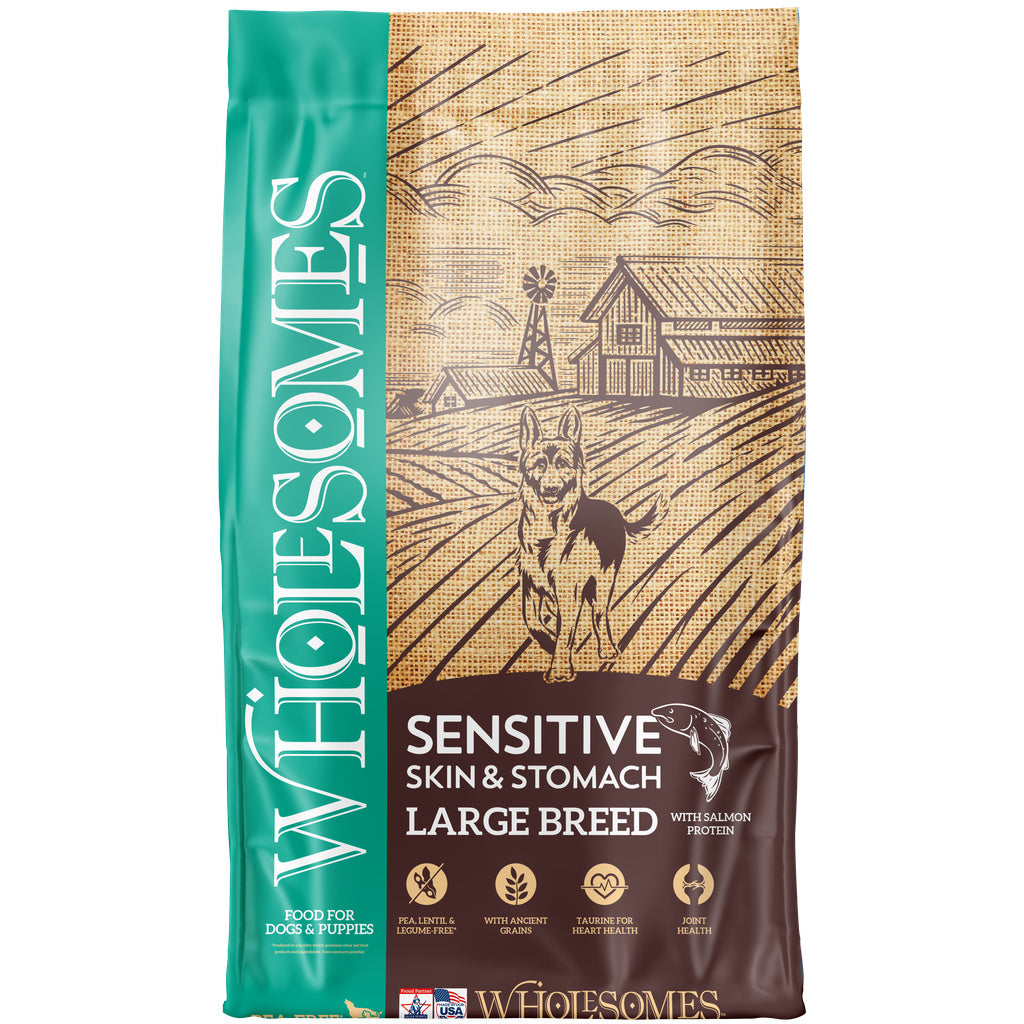 Wholesomes Large Breed Sensitive Skin & Stomach Salmon Dry Dog Food, 30lb