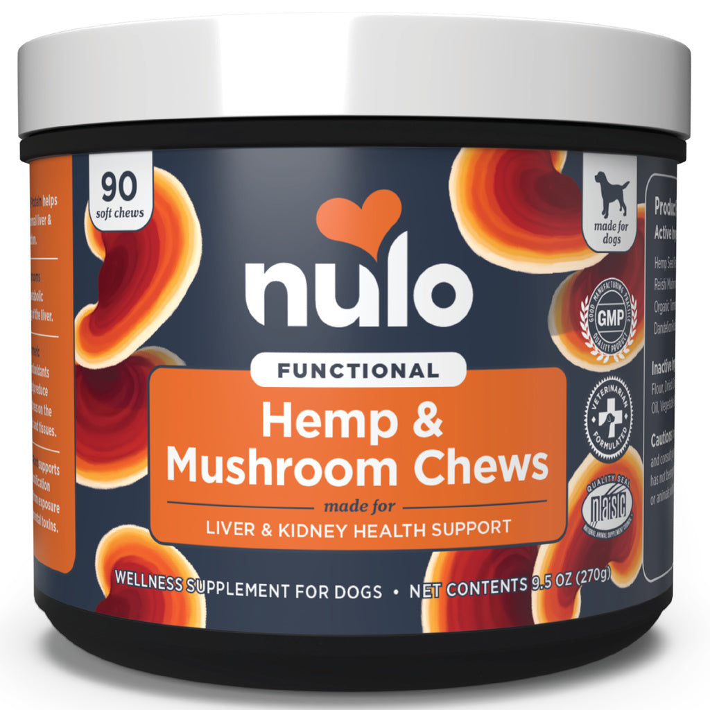 Nulo Hemp & Mushroom Soft Chew Dog Supplement - Liver & Kidney Support - 90 Count