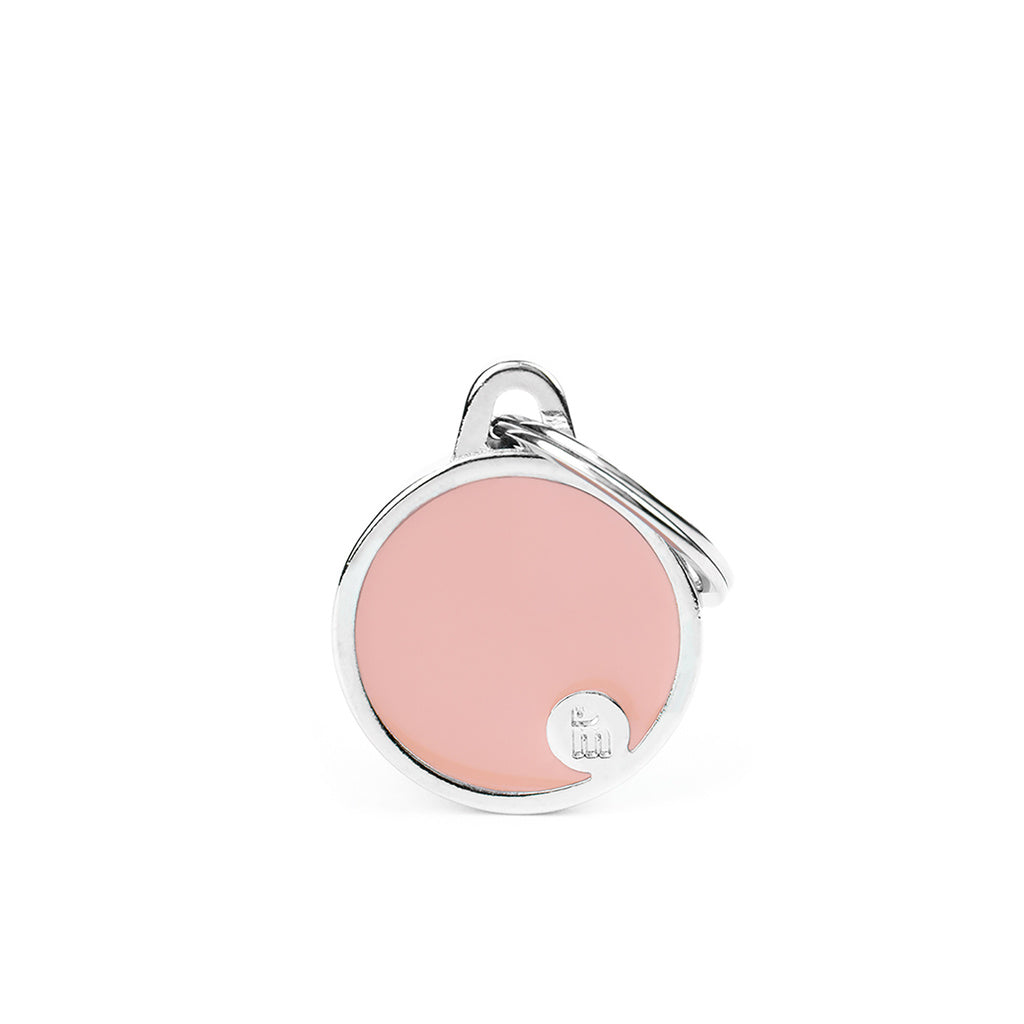 MyFamily Basic Handmade Pet ID Tag - Small Pink Circle