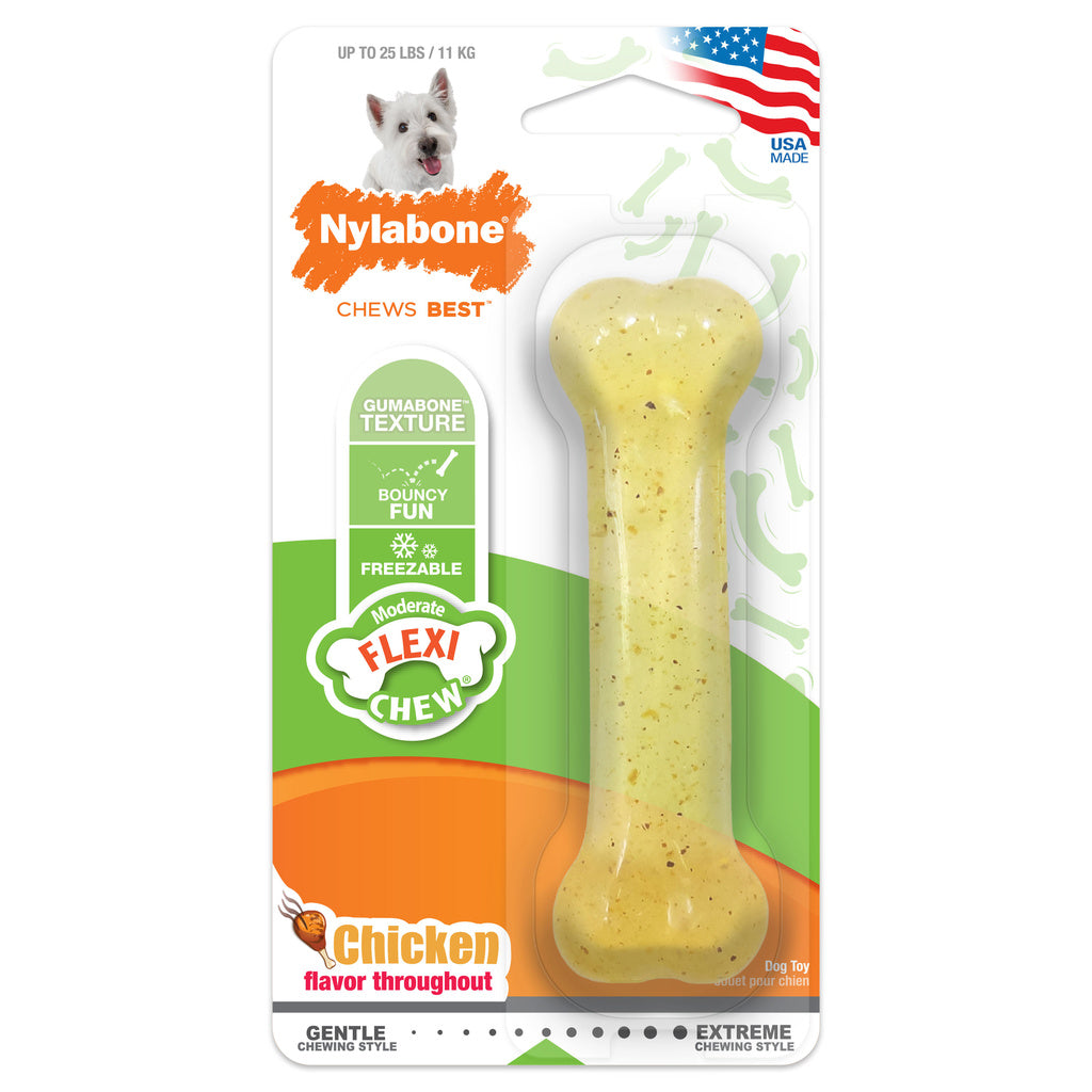 Nylabone FlexiChew Chicken Flavor Dog Chew Toy - Regular Size, Moderate Chew
