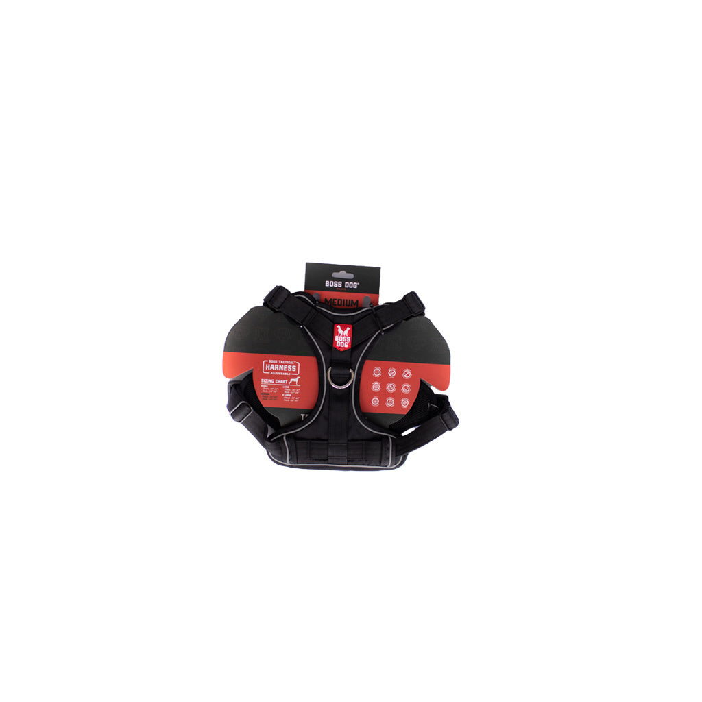 Boss Dog Tactical Dog Harness - Black, Medium