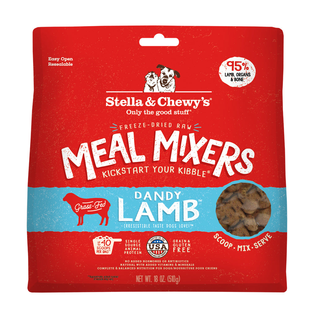 Stella & Chewy's Dandy Lamb Meal Mixers - Freeze-Dried Raw Dog Food Topper - 18 oz