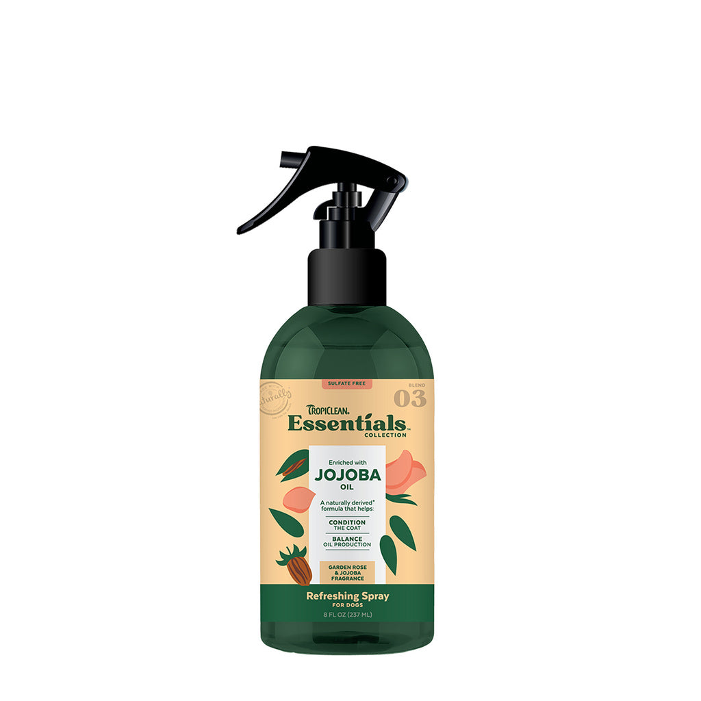 TropiClean Essentials Jojoba Oil Deodorizing Spray for Dogs, 8 oz